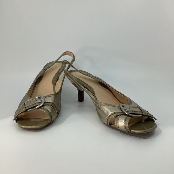 Cole Haan Golden Slingback Heels - Picture 6 of 8